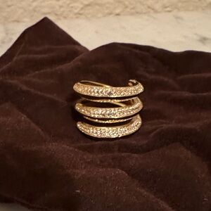 Michael Kors Gold Crystal Spiral Ring